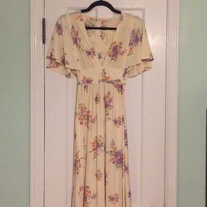 Vintage Floor Length Floral Dress